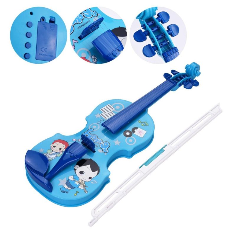 Others |   Kids Little Violin with Violin Bow Fun Educational Musical Instruments Electronic Violin Toy Blue Musical Instruments Blue