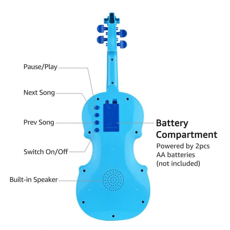 Others |   Kids Little Violin with Violin Bow Fun Educational Musical Instruments Electronic Violin Toy Blue Musical Instruments Blue