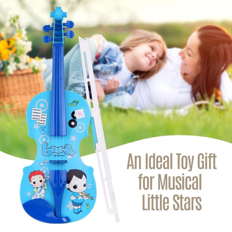 Others |   Kids Little Violin with Violin Bow Fun Educational Musical Instruments Electronic Violin Toy Blue Musical Instruments Blue