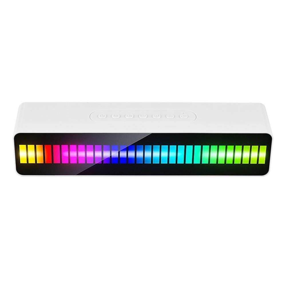 Others |   M8 LED Beads Rhythm Light BT Speaker with Dual Horns Colorful Sound-sensitive Music Atmosphere Light Sound Box Colorful Musical Instruments Colorful