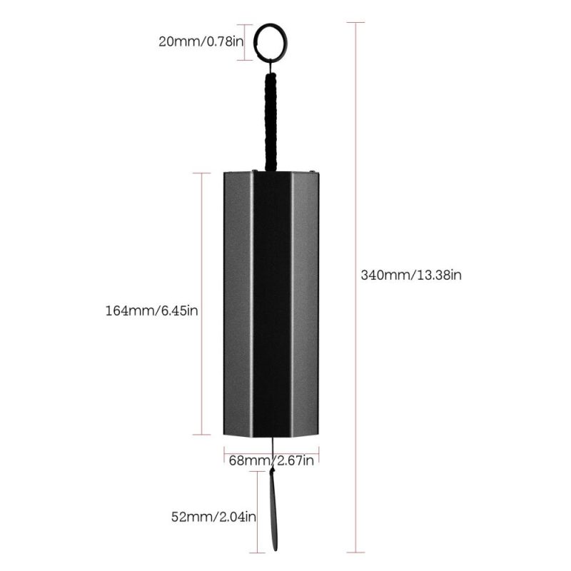 Others |   Metal Wind Chimes Meditation Chord Windchime Windbell Black Musical Instruments Black