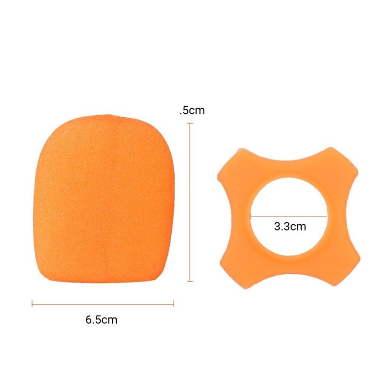 Others |   Microphone Protection Accessory Kit with Foam Windshield Anti-rolling Silicone Ring Bottom Rod Sleeve Holder for Wireless Handheld Mic Orange Musical Instruments Orange