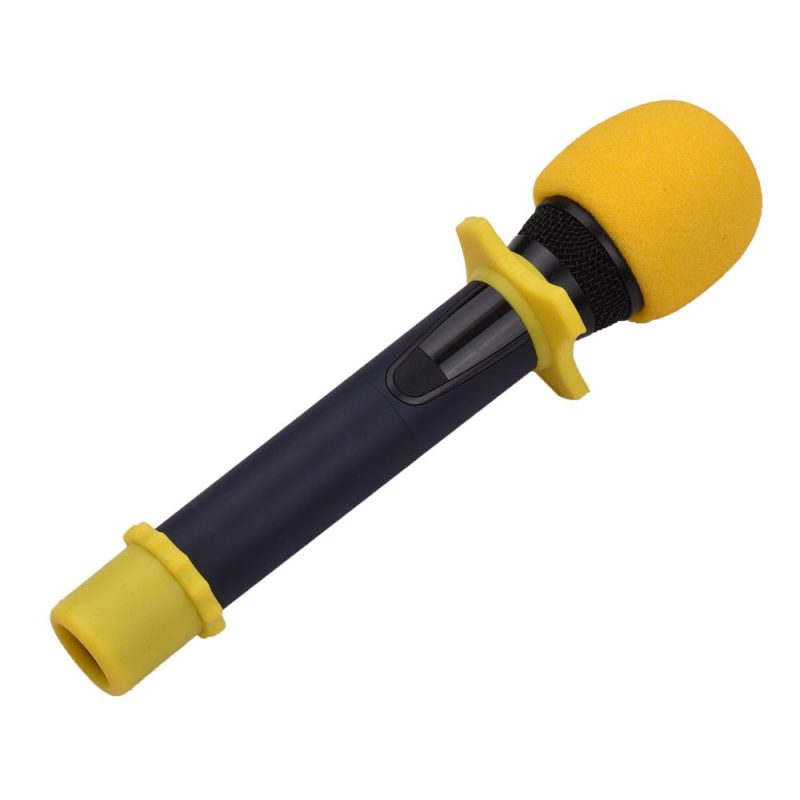 Others |   Microphone Protection Accessory Kit with Foam Windshield Anti-rolling Silicone Ring Bottom Rod Sleeve Holder for Wireless Handheld Mic Yellow Musical Instruments Others