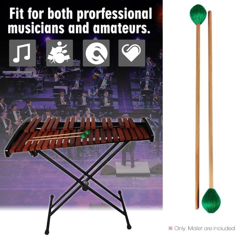 Others |   Middle Marimba Stick Mallets Xylophone Glockensplel Mallet with Beech Handle Percussion Kit Musical Instrument Accessories Mallets for Professionals Amateurs 1 Pair Green Green Musical Instruments Green