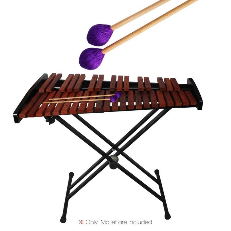 Others |   Middle Marimba Stick Mallets Xylophone Glockensplel Mallet with Beech Handle Percussion Kit Musical Instrument Accessories Mallets for Professionals Amateurs 1 Pair Green Purple Musical Instruments Others