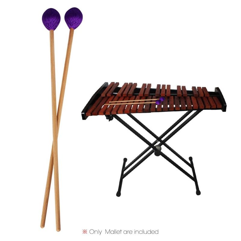 Others |   Middle Marimba Stick Mallets Xylophone Glockensplel Mallet with Beech Handle Percussion Kit Musical Instrument Accessories Mallets for Professionals Amateurs 1 Pair Green Purple Musical Instruments Others