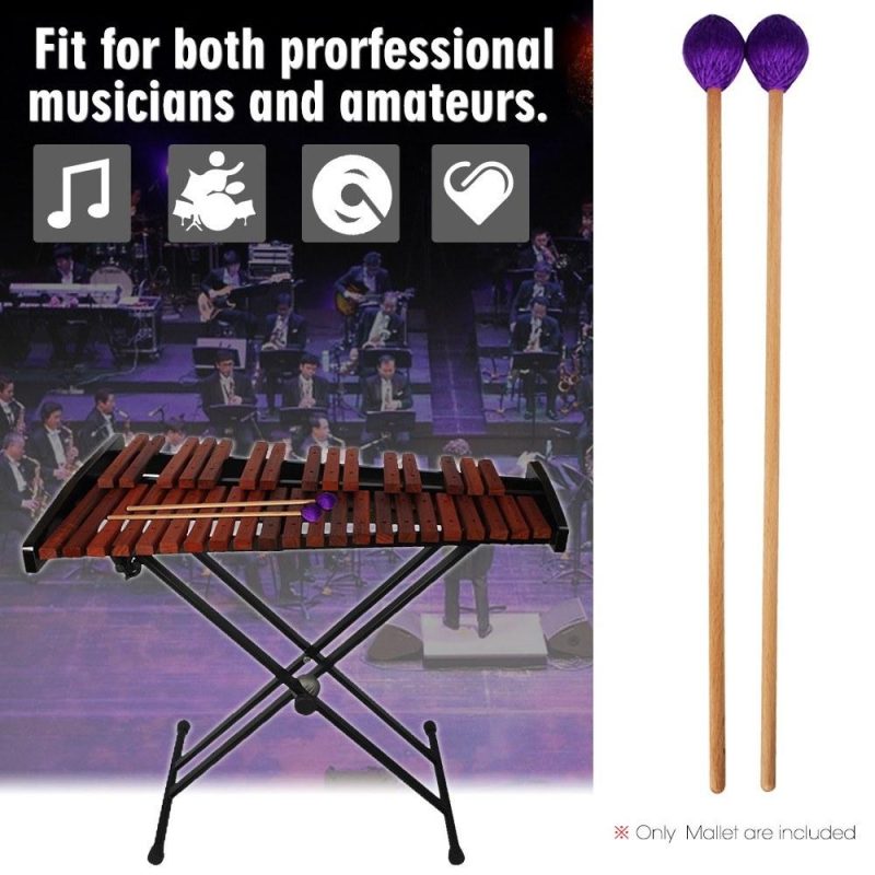 Others |   Middle Marimba Stick Mallets Xylophone Glockensplel Mallet with Beech Handle Percussion Kit Musical Instrument Accessories Mallets for Professionals Amateurs 1 Pair Green Purple Musical Instruments Others