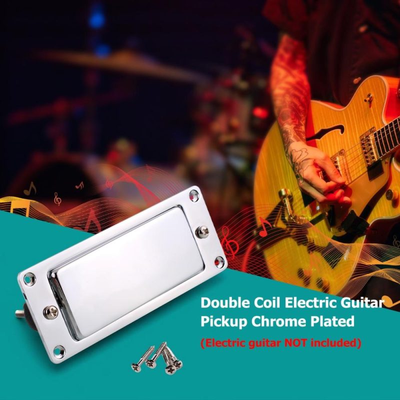 Others |   Mini Humbucker Pickup Kit Compatible with LP Electric Guitar Neck Bridge Double Coil Pick-up Chrome Plated Silver Musical Instruments Others