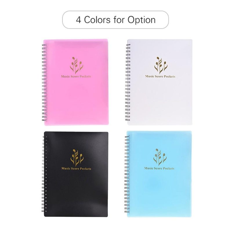 Others |   Multifunctional Music Score Holder A4 Size Paper Sheet Document File Organizer Folder with 40 Pockets White Musical Instruments Others