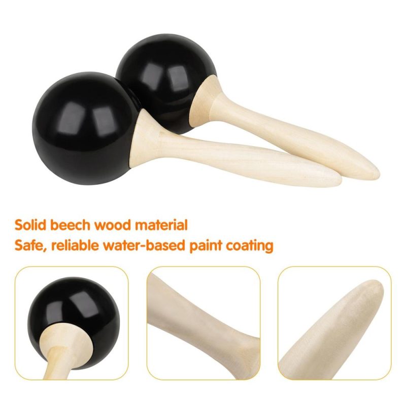 Others |   Pair of Percussion Maracas Shakers Rattles Sand Hammer Percussion Musical Instrument for Music Enlightment Party Game Wood Musical Instruments Others