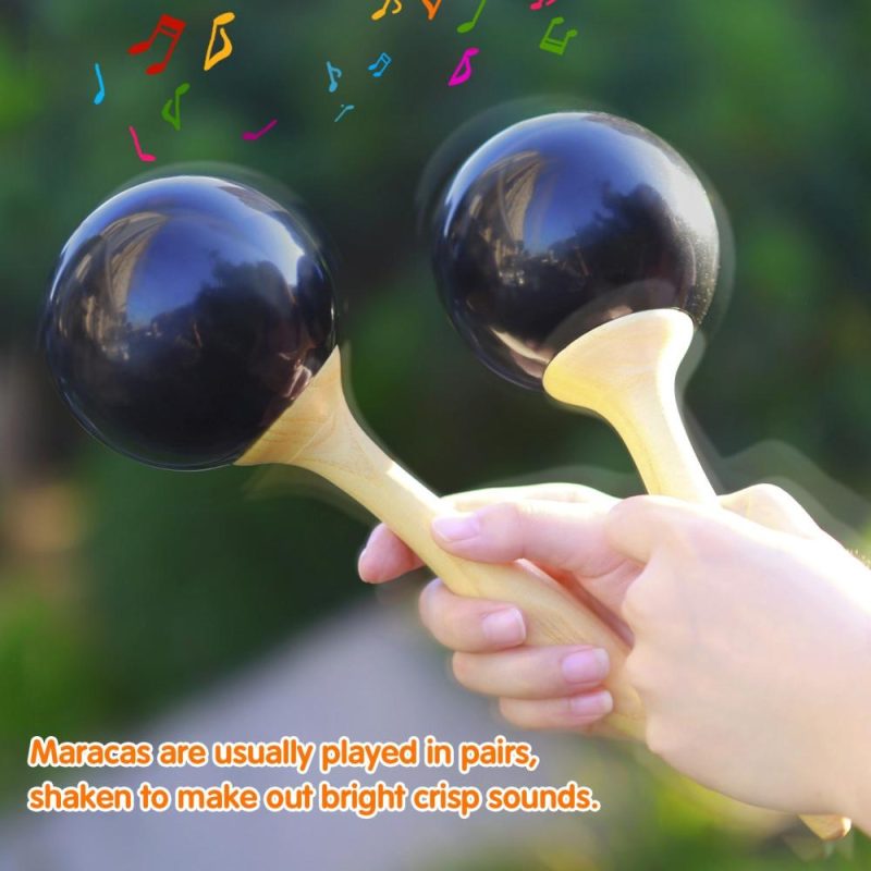 Others |   Pair of Percussion Maracas Shakers Rattles Sand Hammer Percussion Musical Instrument for Music Enlightment Party Game Wood Musical Instruments Others