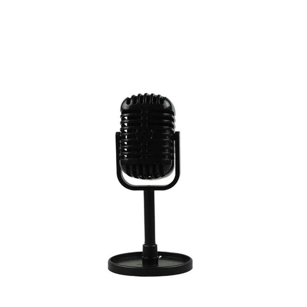 Others |   Simulation Props Vintage Mic Classic Vocal Style Microphone Staged Photography Accessory Black Musical Instruments Black