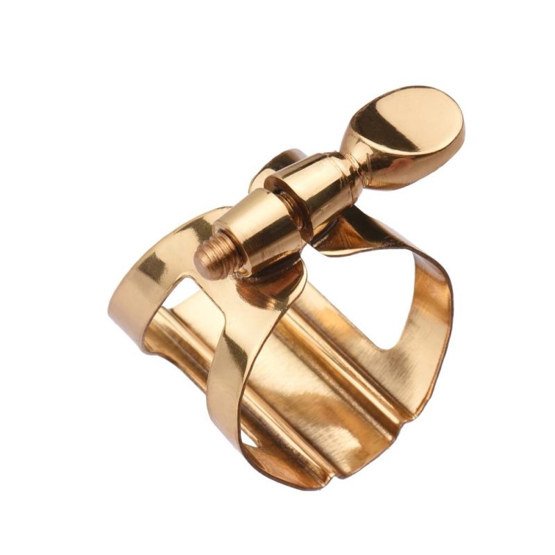 Others |   Single Screw Adjustment Saxophone Ligature Compact Durable Ligature for Tenor Saxophone Gold Musical Instruments Gold