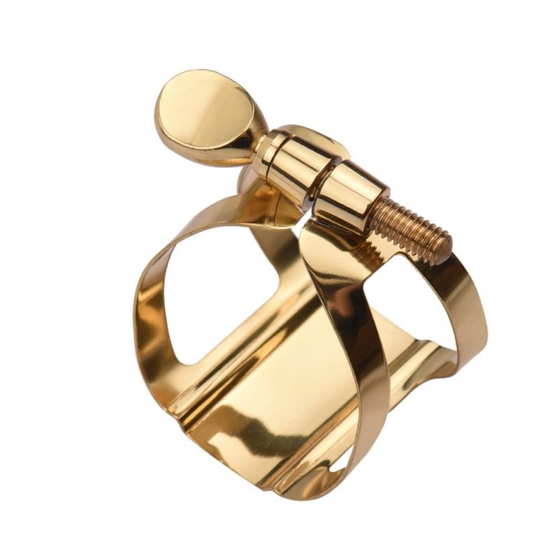 Others |   Single Screw Adjustment Saxophone Ligature Compact Durable Ligature for Tenor Saxophone Gold Musical Instruments Gold