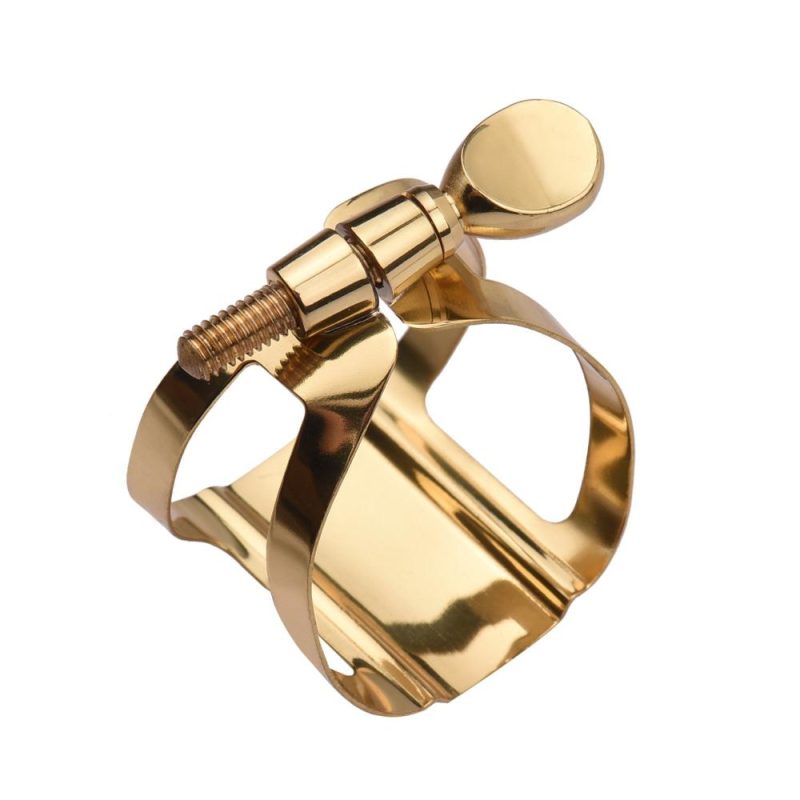 Others |   Single Screw Adjustment Saxophone Ligature Compact Durable Ligature for Tenor Saxophone Gold Musical Instruments Gold