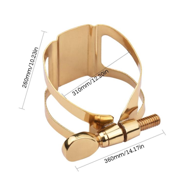 Others |   Single Screw Adjustment Saxophone Ligature Compact Durable Ligature for Tenor Saxophone Gold Musical Instruments Gold