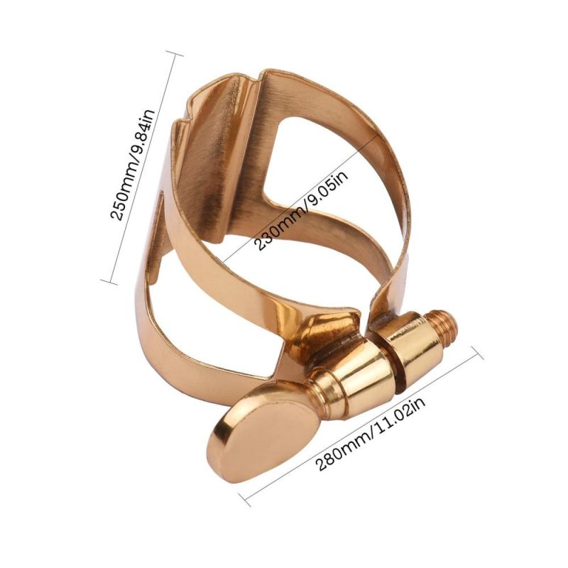 Others |   Single Screw Adjustment Saxophone Ligature Compact Durable Ligature for Tenor Saxophone Gold Musical Instruments Gold