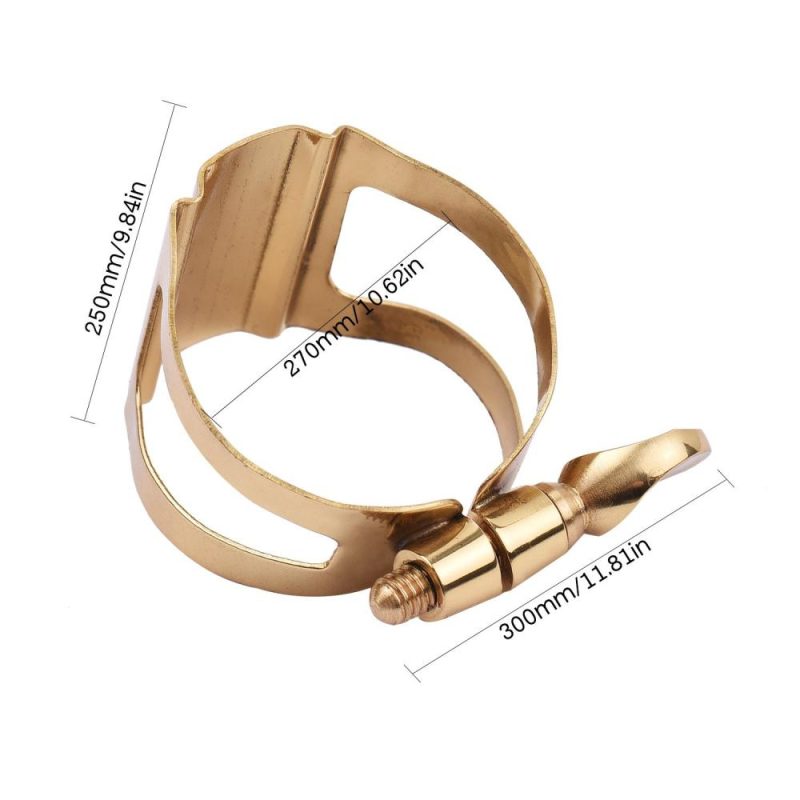 Others |   Single Screw Adjustment Saxophone Ligature Compact Durable Ligature for Tenor Saxophone Gold Musical Instruments Gold