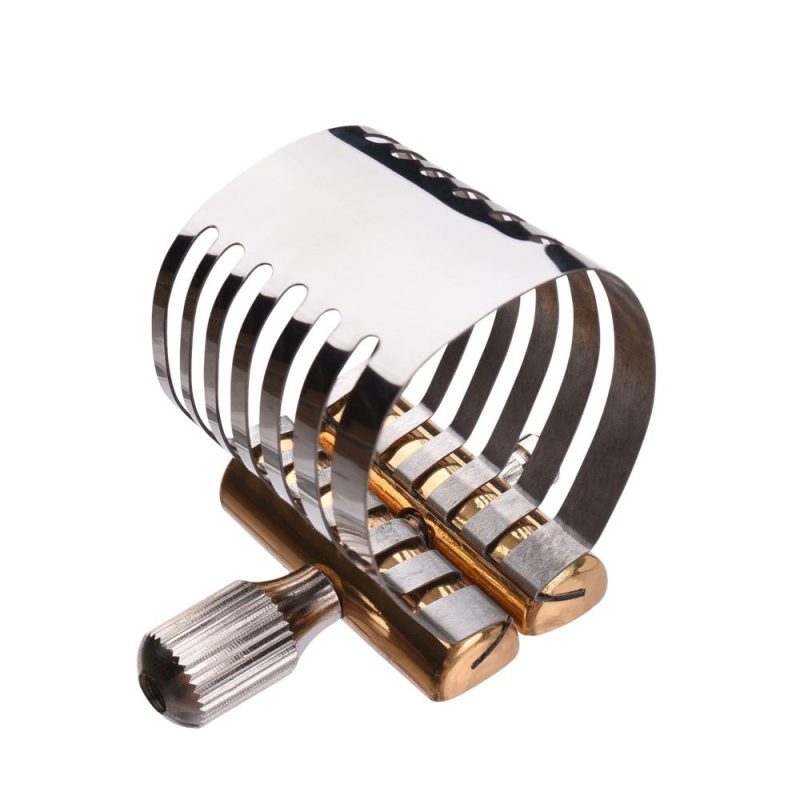 Others |   Single Screw Adjustment Saxophone Ligature Compact Durable Sax Ligature for Tenor Saxophone Silver & Gold Musical Instruments Others