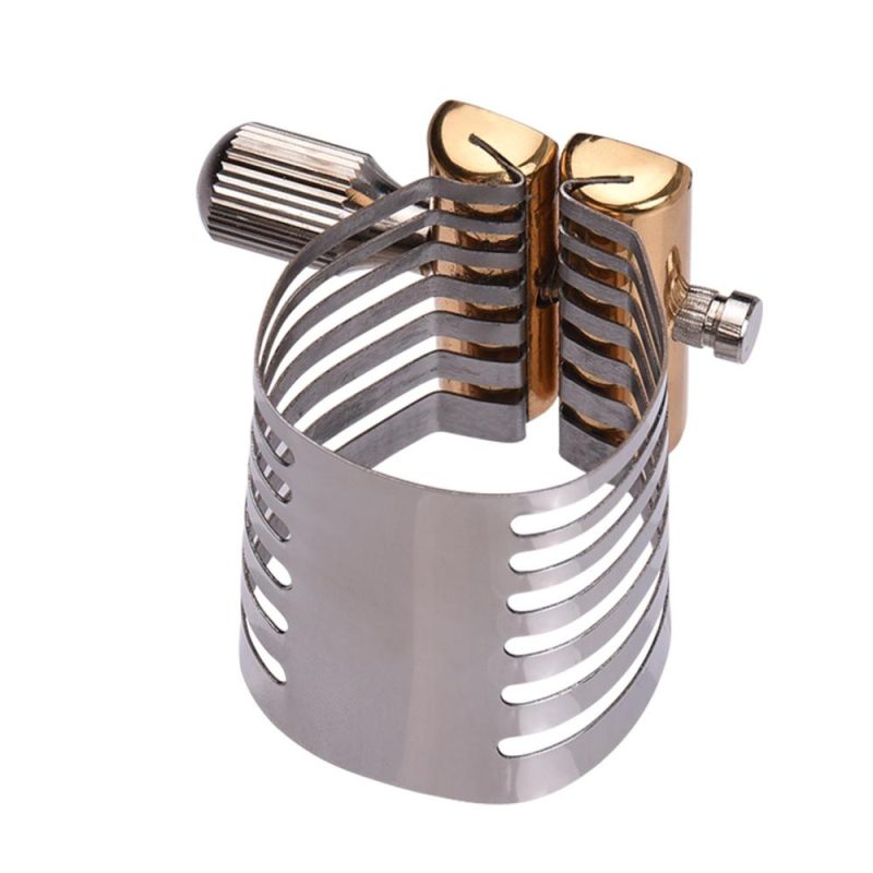 Others |   Single Screw Adjustment Saxophone Ligature Compact Durable Sax Ligature for Tenor Saxophone Silver & Gold Musical Instruments Others