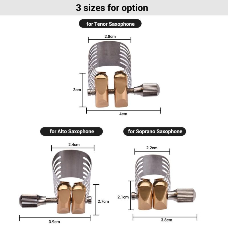 Others |   Single Screw Adjustment Saxophone Ligature Compact Durable Sax Ligature for Tenor Saxophone Silver & Gold Musical Instruments Others