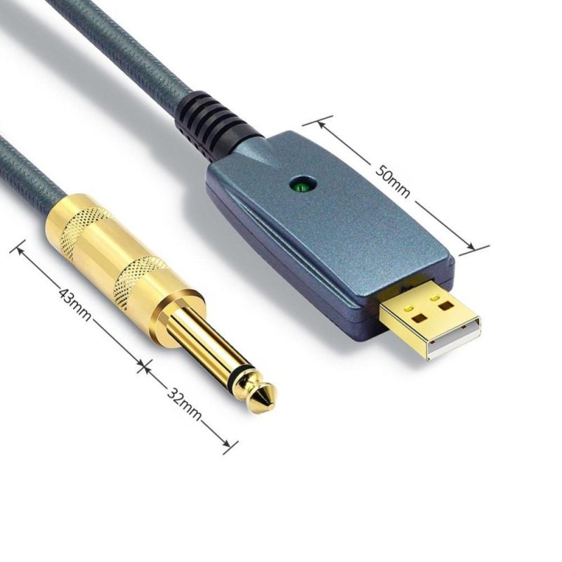 Others |   USB Guitar Cable Electric Guitar Accessories Guitar Audio Connector Cord Adapter 6.35mm Guitar Cable Interface Multicolour Musical Instruments Multicolour