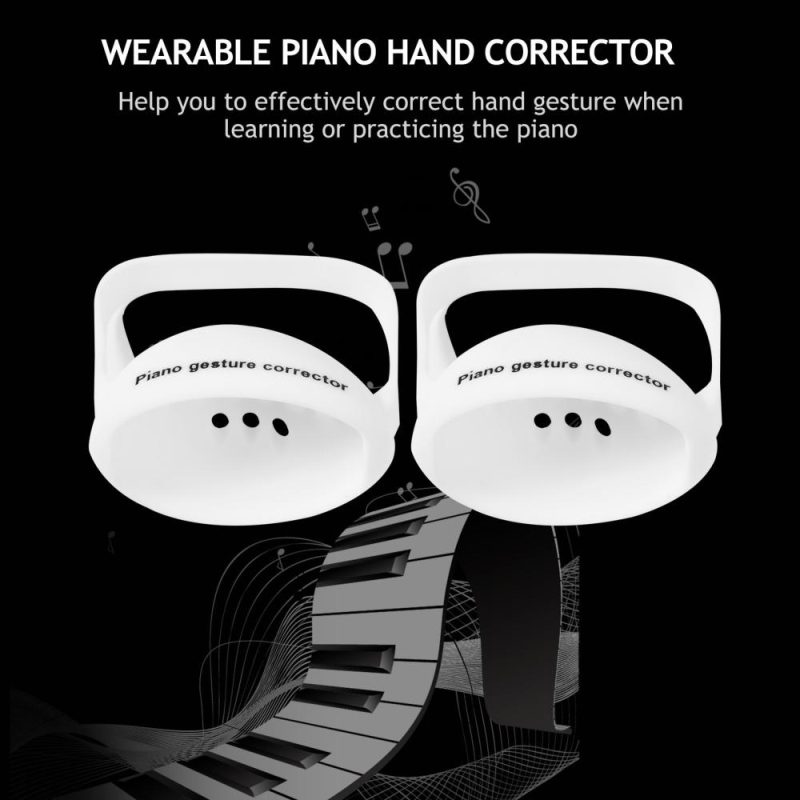 Others |   Wearable Piano Hand Corrector Silicone Piano Hand Orthotic Device Piano Hand Gesture Corrector for Piano Beginners White Musical Instruments Others