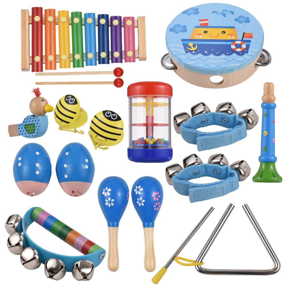 Others |   Wooden Percussion Instruments Set with Storage Bag Percussion Accessories Colorful Musical Instruments Colorful