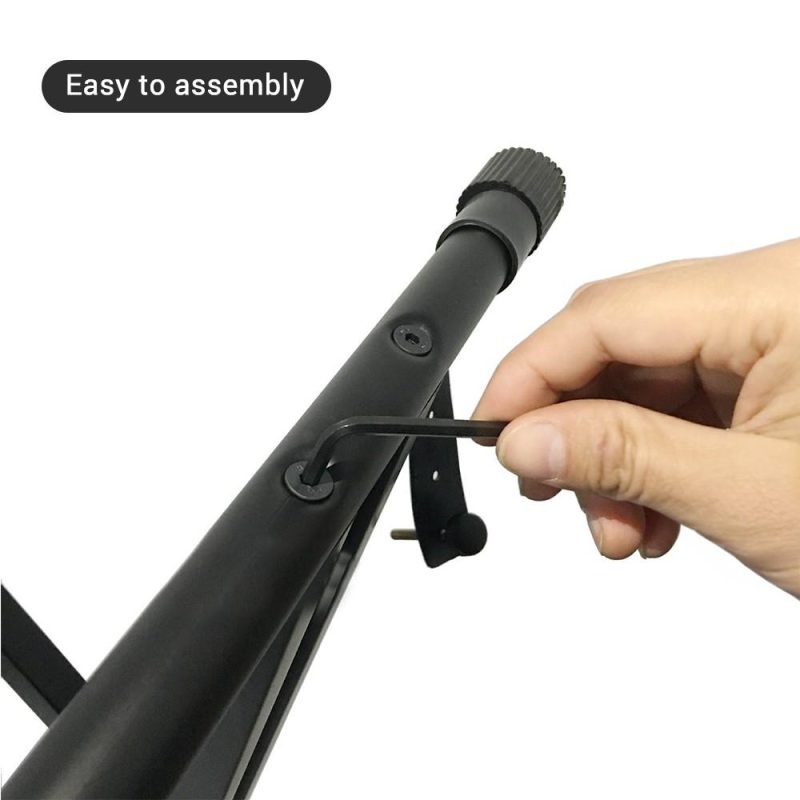 Others |   X-Style Piano Keyboard Stand Adjustable and Portable Heavy Duty Music Stand with Anchoring Strap Black Black Musical Instruments Black