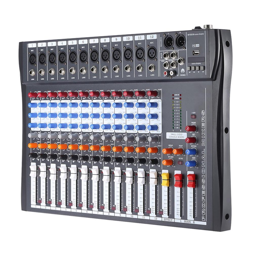 Pro Audio Equipment |   120S-USB 12 Channels Mic Line Audio Mixer Mixing Console Black Musical Instruments Black