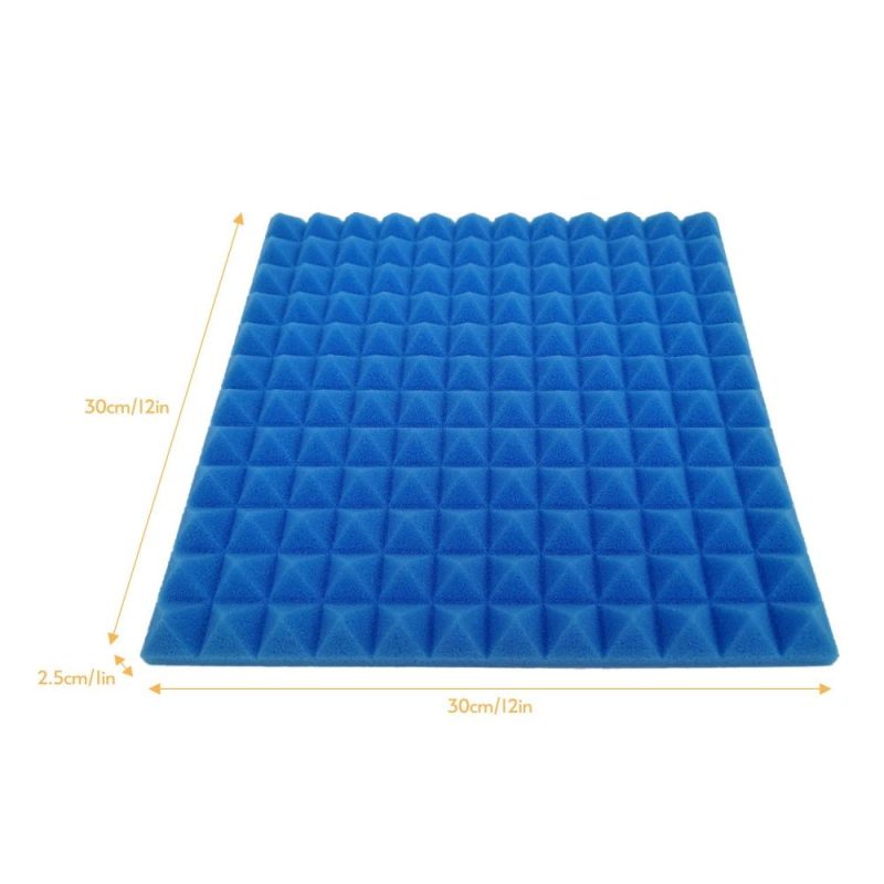 Pro Audio Equipment |   12pcs 12*12*1inch High Density Studio Acoustic Foams Panels Sound Insulation Foam Fire Retardant Blue Musical Instruments Blue