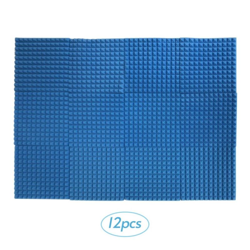 Pro Audio Equipment |   12pcs 12*12*1inch High Density Studio Acoustic Foams Panels Sound Insulation Foam Fire Retardant Blue Musical Instruments Blue