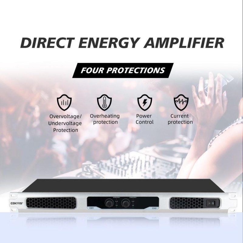 Pro Audio Equipment |   2 Channel Power Amplifier Professional Digital Power Amplifier Black Musical Instruments Black