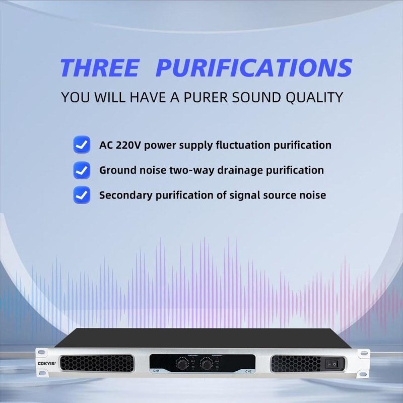 Pro Audio Equipment |   2 Channel Power Amplifier Professional Digital Power Amplifier Black Musical Instruments Black