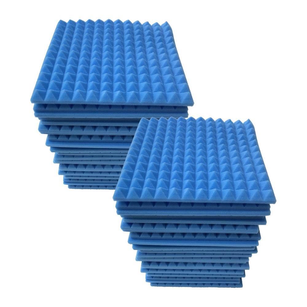 Pro Audio Equipment |   24pcs 12*12*1inch High Density Studio Acoustic Foams Panels Sound Insulation Foam Fire Retardant Blue Musical Instruments Blue