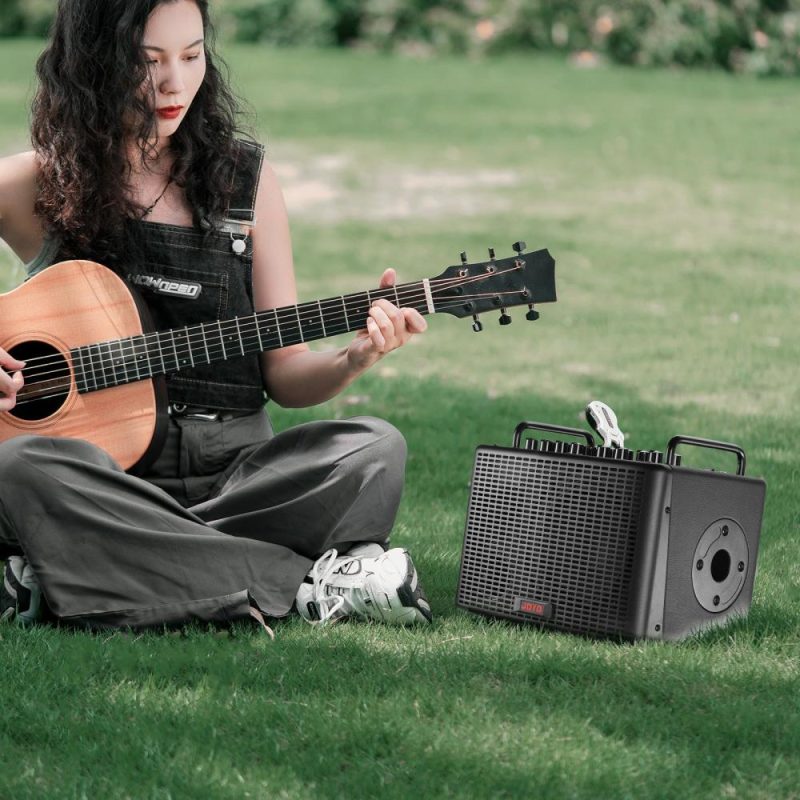 Pro Audio Equipment |   40W Acoustic Guitar Speaker Rechargeable Portable Electric Guitar Amp Black Musical Instruments Black