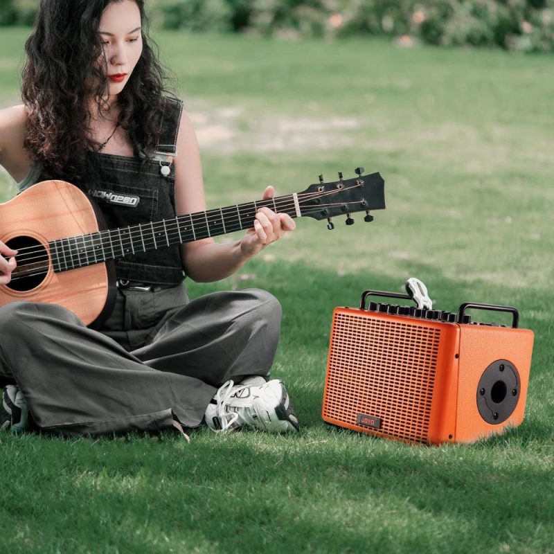 Pro Audio Equipment |   40W Acoustic Guitar Speaker Rechargeable Portable Electric Guitar Amp Orange Musical Instruments Orange