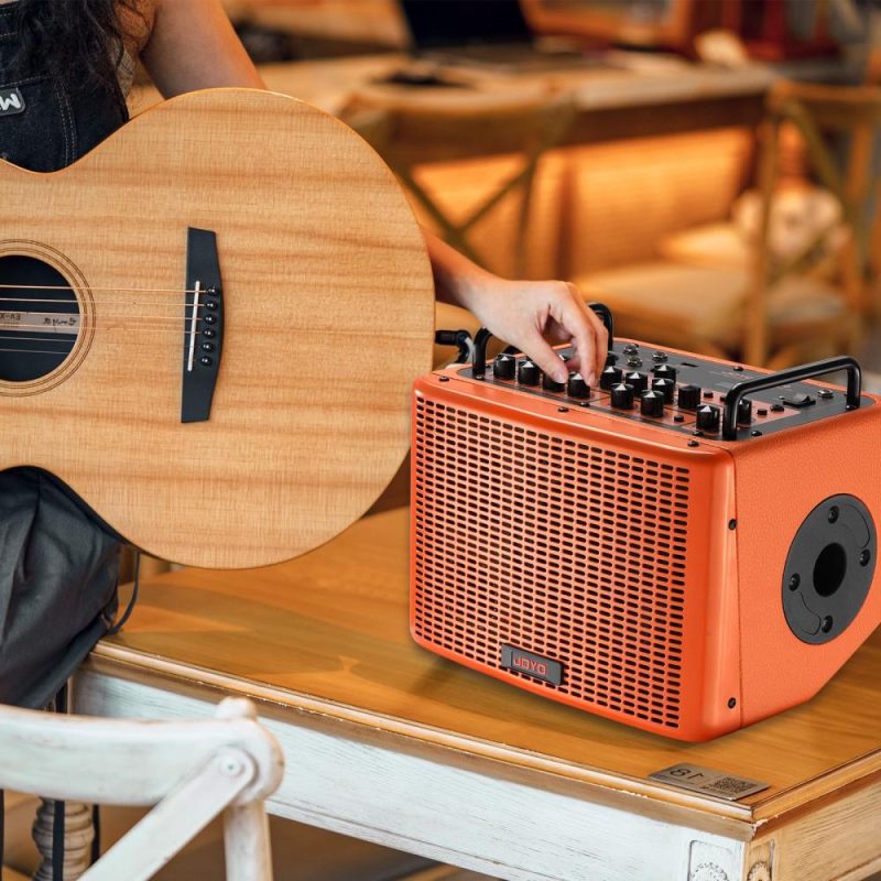 Pro Audio Equipment |   40W Acoustic Guitar Speaker Rechargeable Portable Electric Guitar Amp Orange Musical Instruments Orange