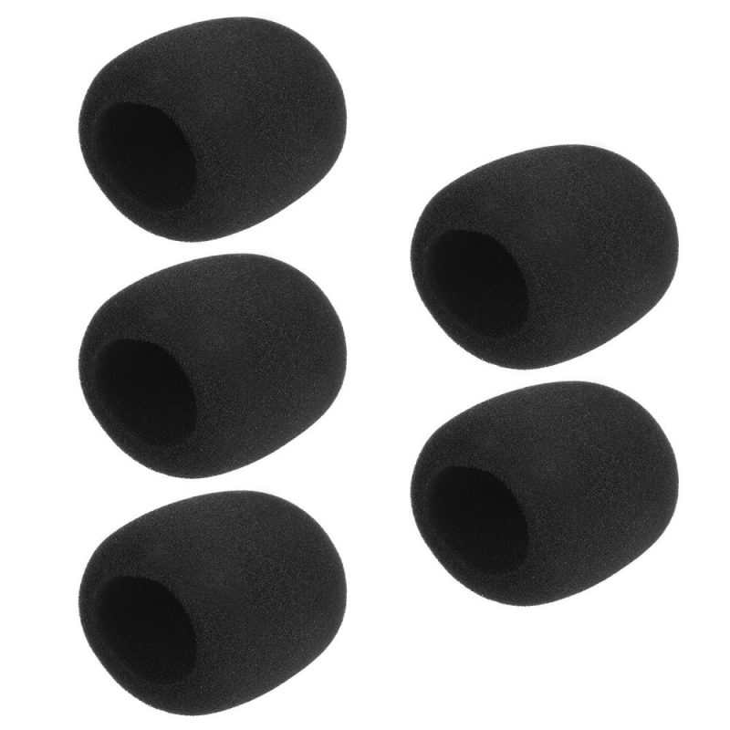 Pro Audio Equipment |   5pcs Handheld Microphone Windscreens Mic Foam Covers Black Musical Instruments Black