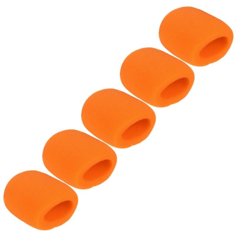 Pro Audio Equipment |   5pcs Handheld Microphone Windscreens Mic Foam Covers Orange Musical Instruments Orange