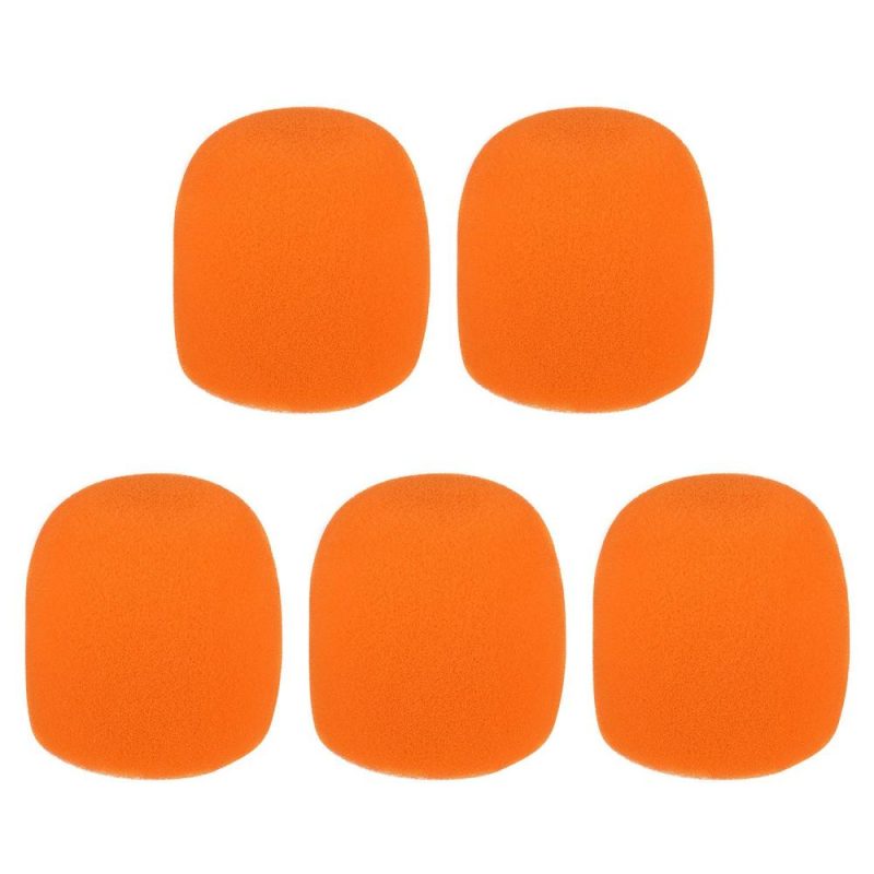 Pro Audio Equipment |   5pcs Handheld Microphone Windscreens Mic Foam Covers Orange Musical Instruments Orange