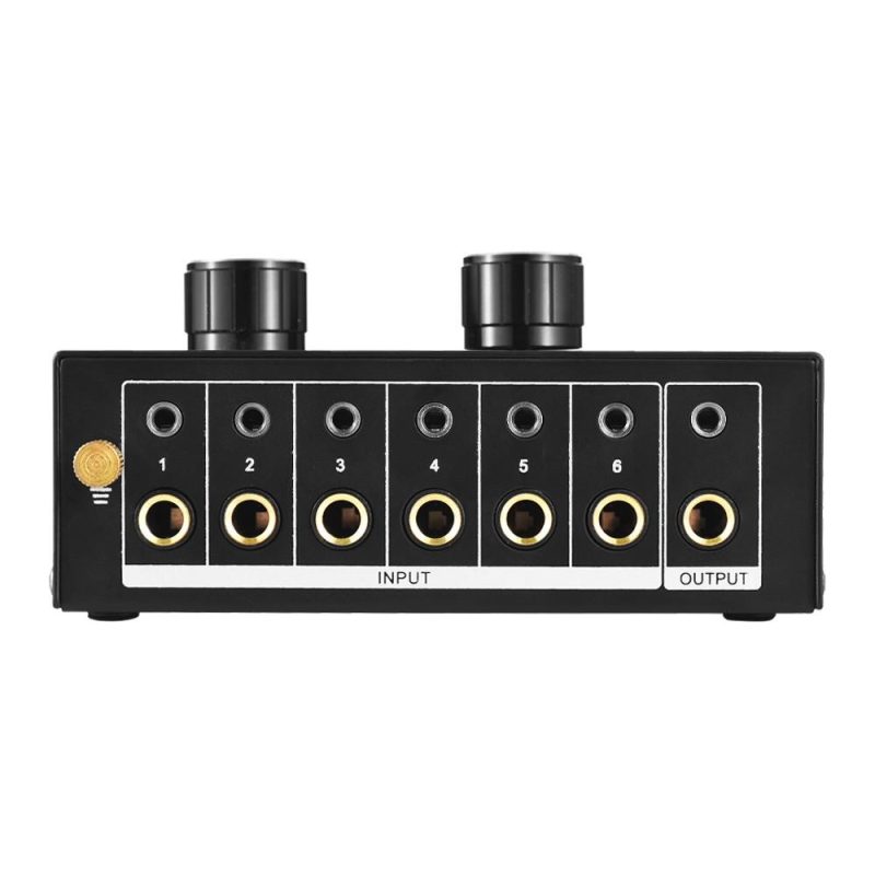 Pro Audio Equipment |   6-in-1-out Audio Signal Selector Switcher QH-06 6 Input & 1 Output Source Selection Switcher Black Musical Instruments Black