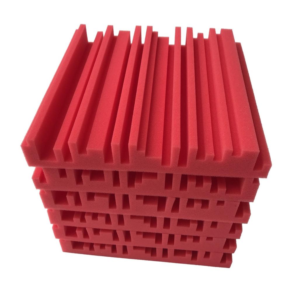 Pro Audio Equipment |   6pcs 10*10*2inch High Density Studio Acoustic Foams Panels Sound Insulation Foam Fire Retardant Red Musical Instruments Pro Audio Equipment