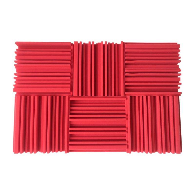 Pro Audio Equipment |   6pcs 10*10*2inch High Density Studio Acoustic Foams Panels Sound Insulation Foam Fire Retardant Red Musical Instruments Pro Audio Equipment