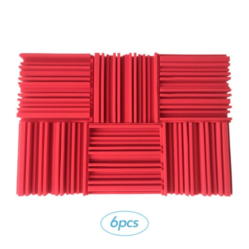 Pro Audio Equipment |   6pcs 10*10*2inch High Density Studio Acoustic Foams Panels Sound Insulation Foam Fire Retardant Red Musical Instruments Pro Audio Equipment