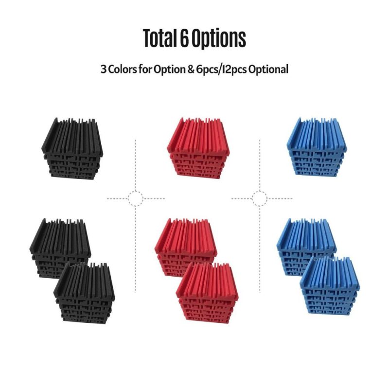 Pro Audio Equipment |   6pcs 10*10*2inch High Density Studio Acoustic Foams Panels Sound Insulation Foam Fire Retardant Red Musical Instruments Pro Audio Equipment