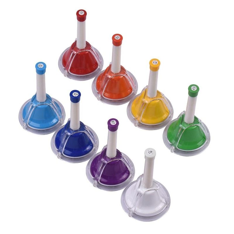 Pro Audio Equipment |   8 Note Diatonic Metal Bell Colorful Handbell Hand Percussion Bells Kit Musical Toy for Kids Children for Musical Learning Teaching Color Musical Instruments Color