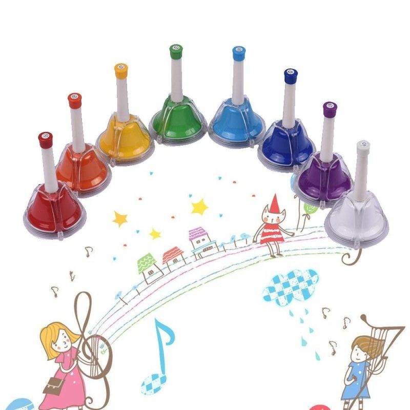 Pro Audio Equipment |   8 Note Diatonic Metal Bell Colorful Handbell Hand Percussion Bells Kit Musical Toy for Kids Children for Musical Learning Teaching Color Musical Instruments Color