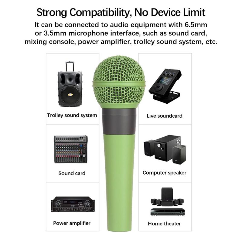 Pro Audio Equipment |   AD-58 Profession Dynamic Microphone Wired Mic Green Musical Instruments Green