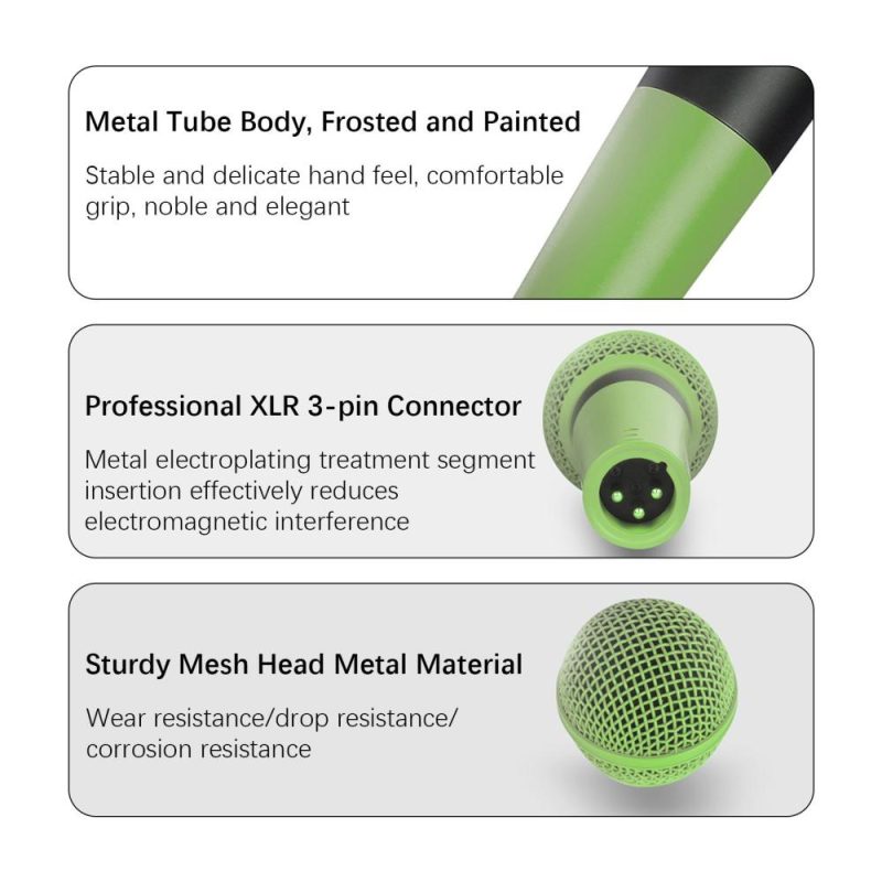 Pro Audio Equipment |   AD-58 Profession Dynamic Microphone Wired Mic Green Musical Instruments Green